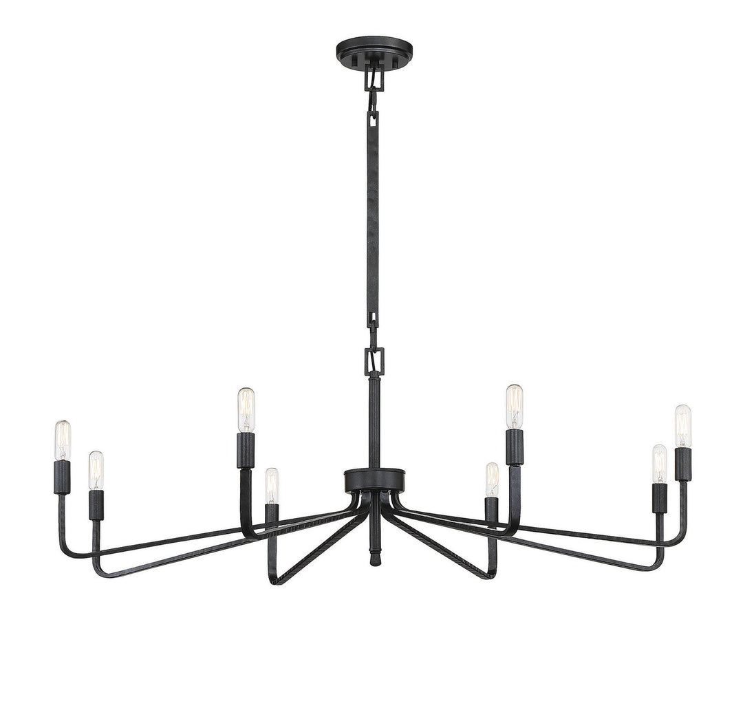 Salem Eight Light Chandelier in Forged Iron Savoy House