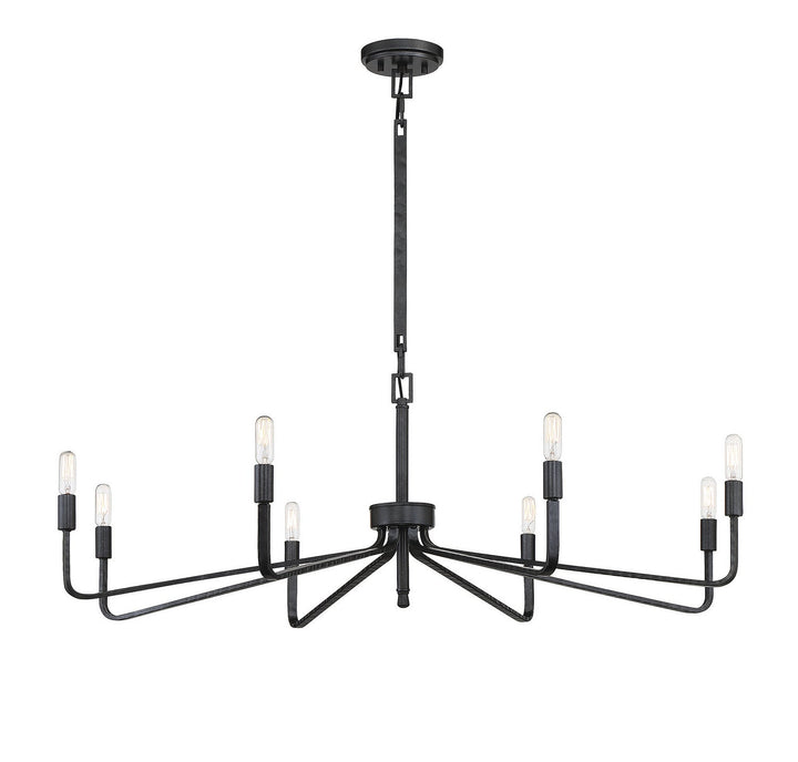 Salem Eight Light Chandelier in Forged Iron Savoy House