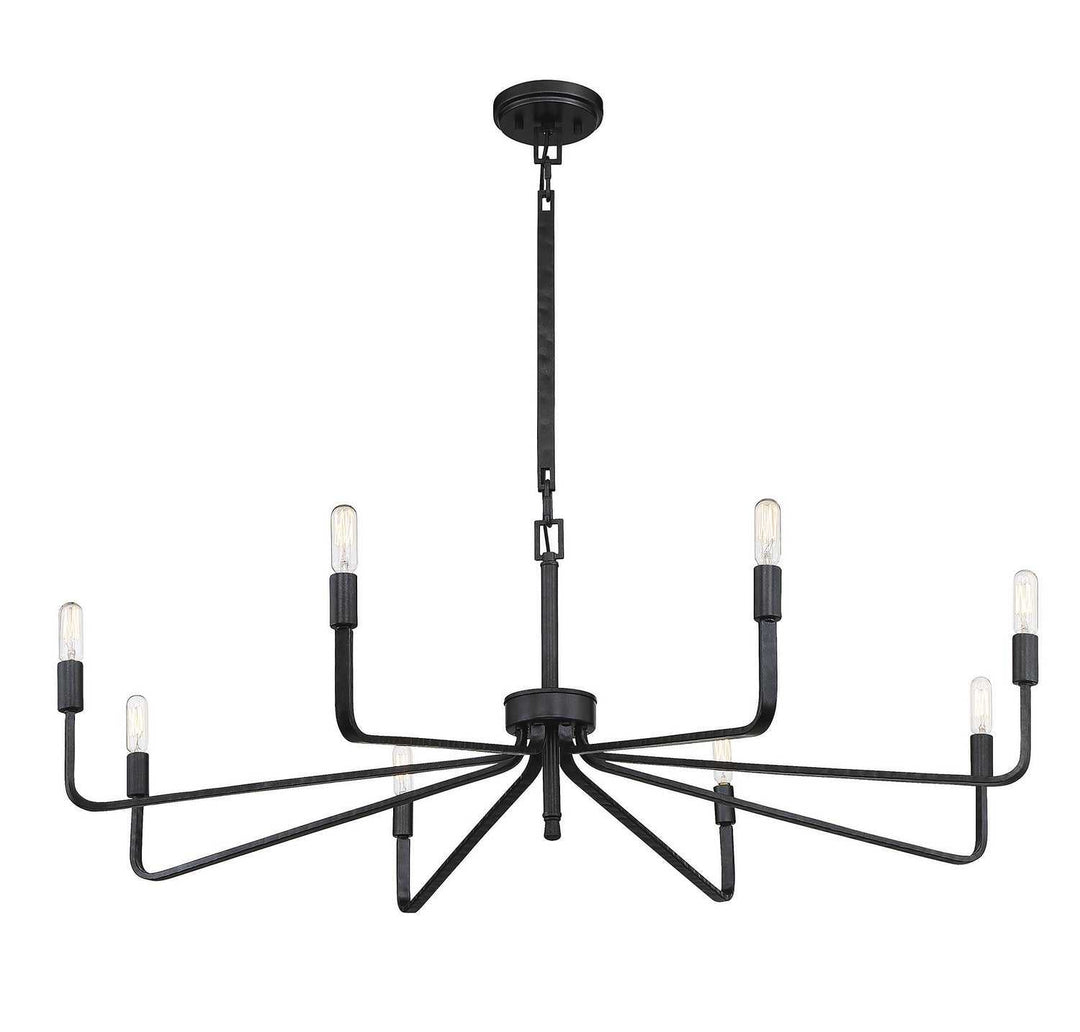 Salem Eight Light Chandelier in Forged Iron Savoy House