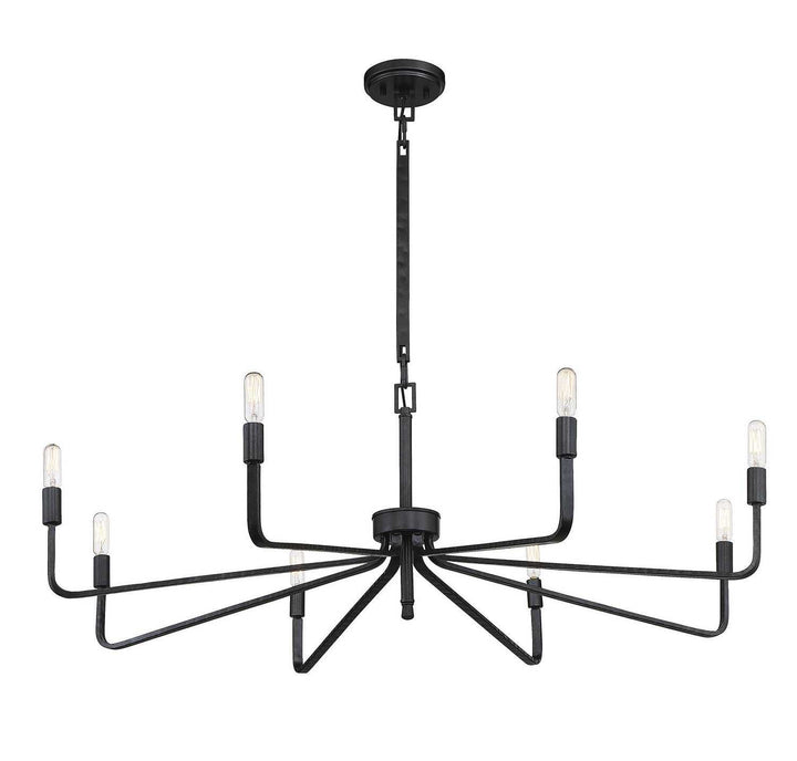 Salem Eight Light Chandelier in Forged Iron Savoy House