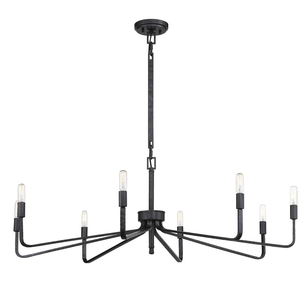Salem Eight Light Chandelier in Forged Iron Savoy House