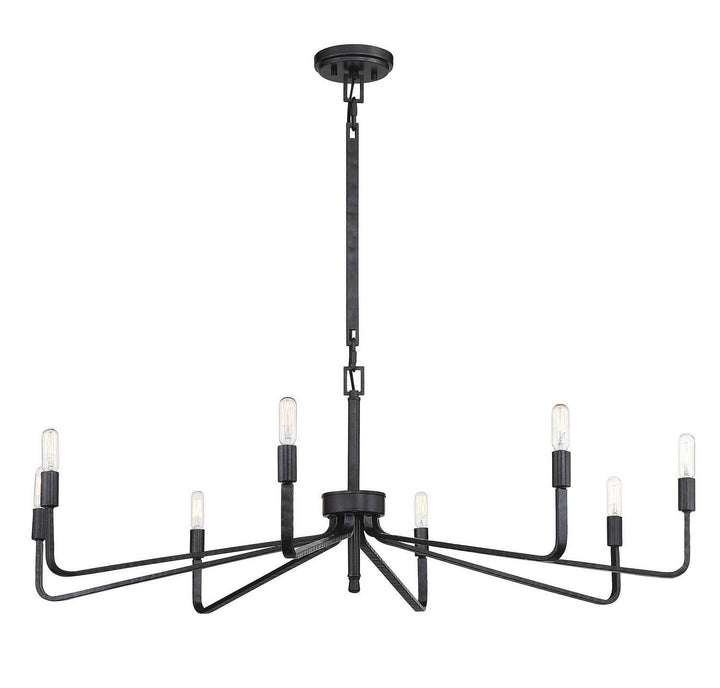 Salem Eight Light Chandelier in Forged Iron Savoy House