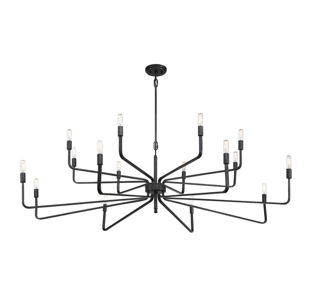 Salem 16 Light Chandelier in Forged Iron Savoy House