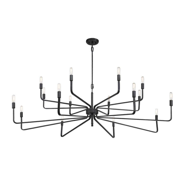 Salem 16 Light Chandelier in Forged Iron Savoy House