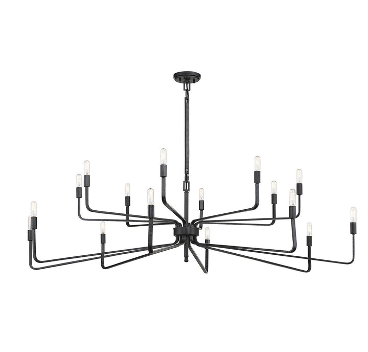 Salem 16 Light Chandelier in Forged Iron Savoy House