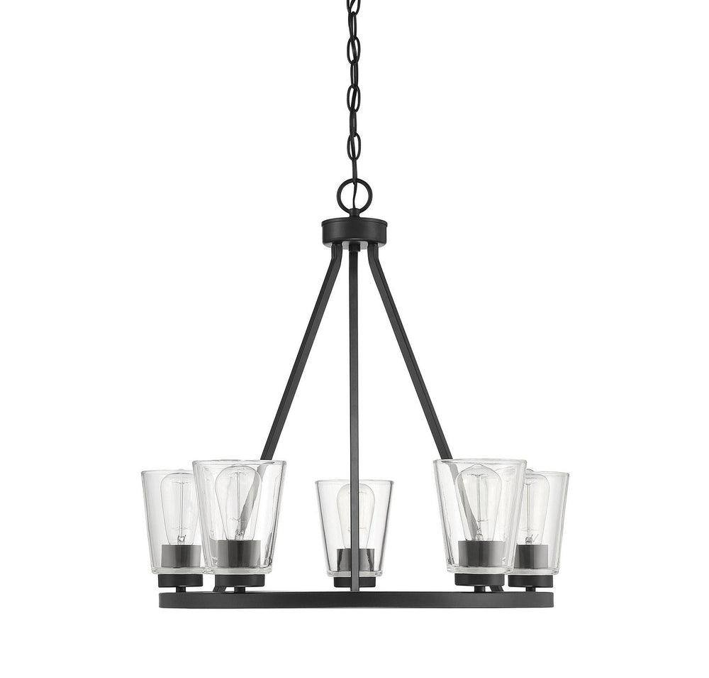 Calhoun Five Light Chandelier in Matte Black Savoy House