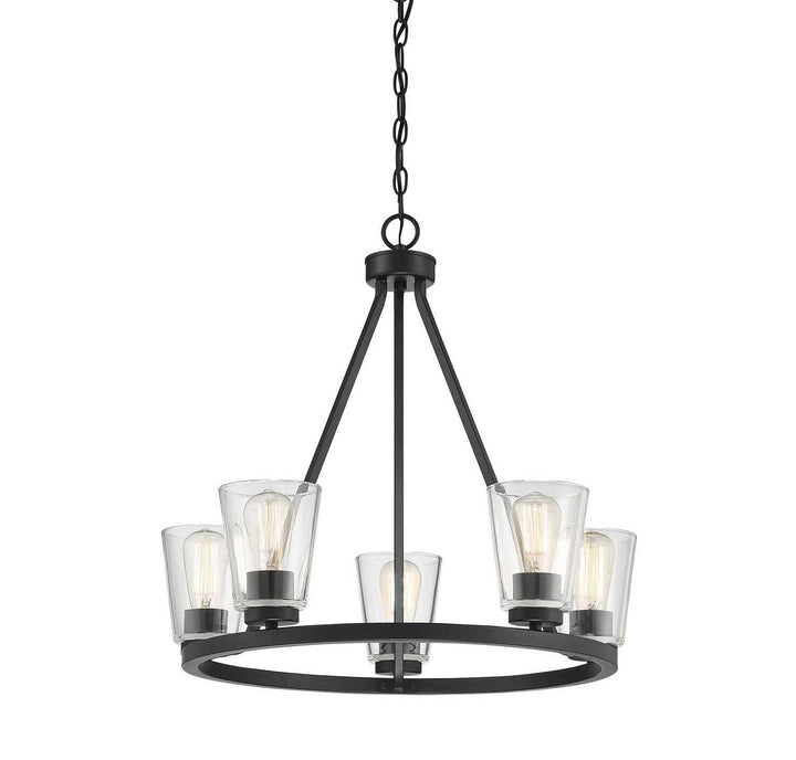 Calhoun Five Light Chandelier in Matte Black Savoy House