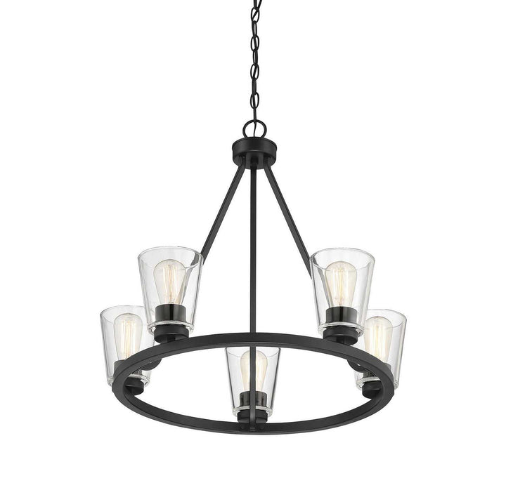 Calhoun Five Light Chandelier in Matte Black Savoy House
