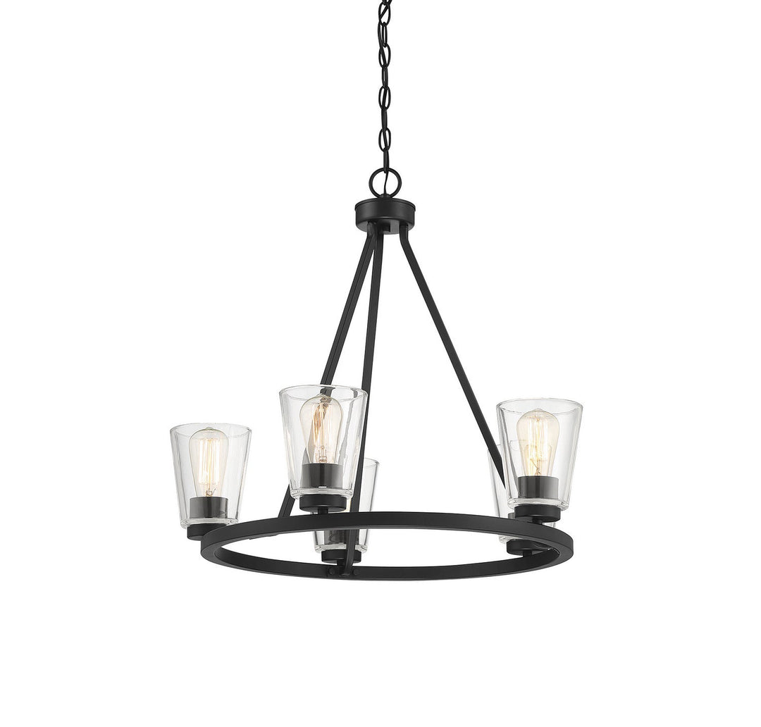 Calhoun Five Light Chandelier in Matte Black Savoy House