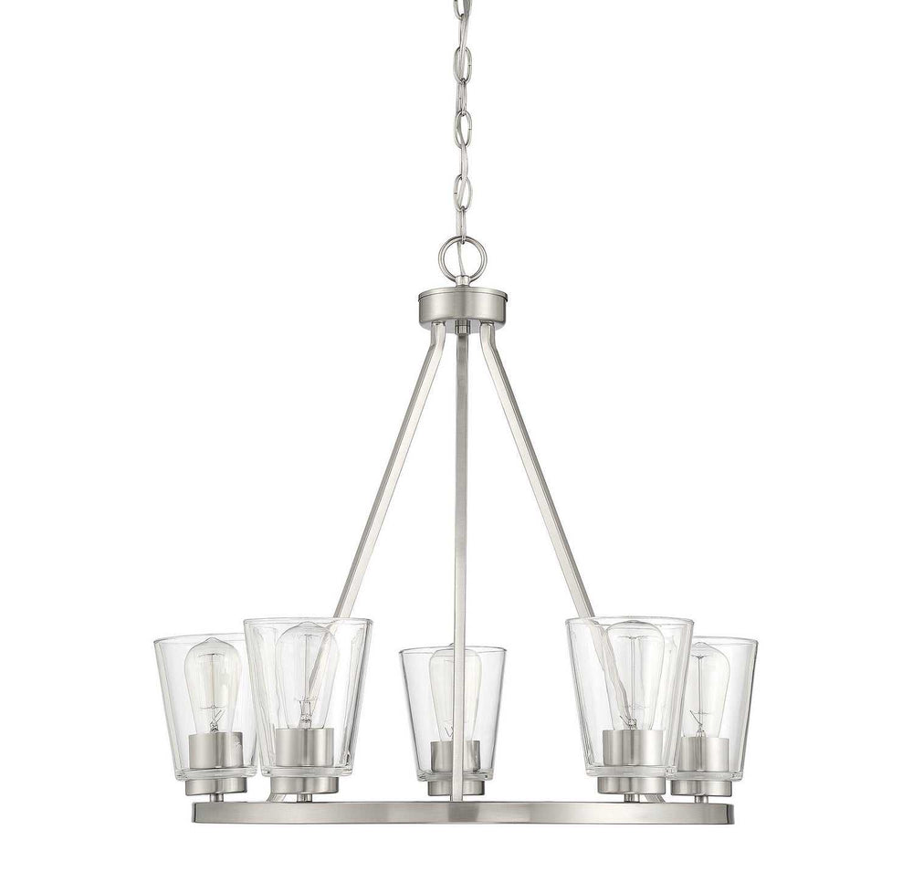Calhoun Five Light Chandelier in Satin Nickel Savoy House