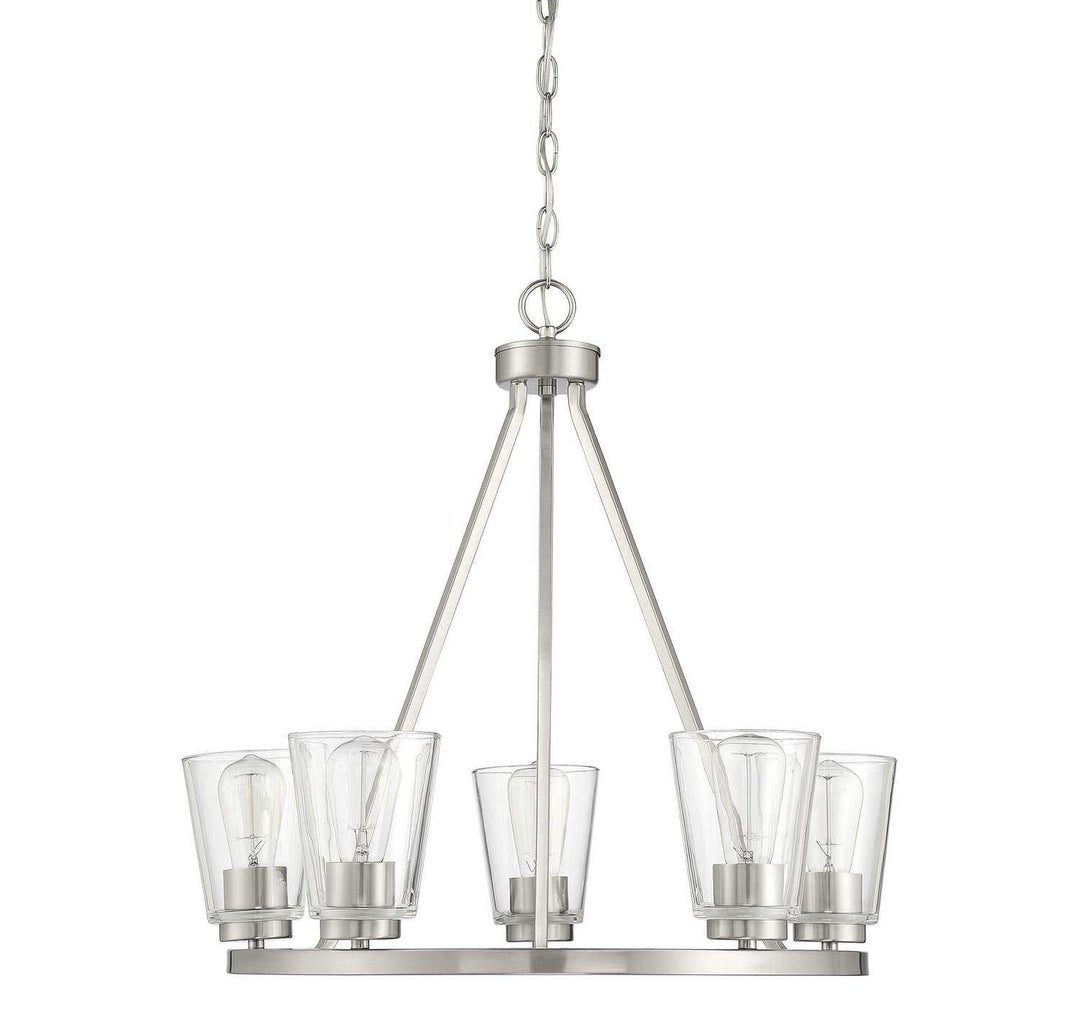 Calhoun Five Light Chandelier in Satin Nickel Savoy House