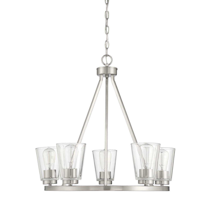 Calhoun Five Light Chandelier in Satin Nickel Savoy House
