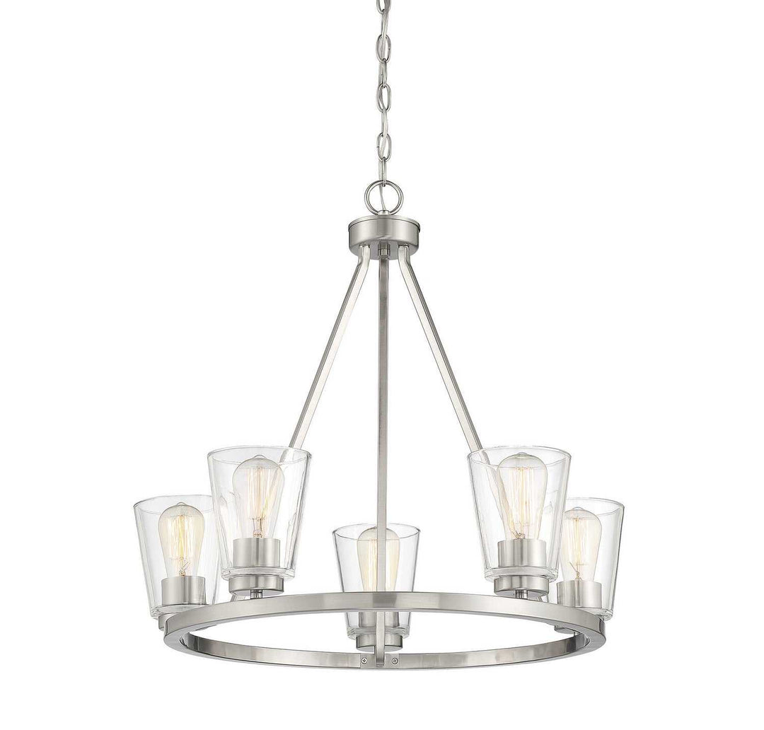 Calhoun Five Light Chandelier in Satin Nickel Savoy House