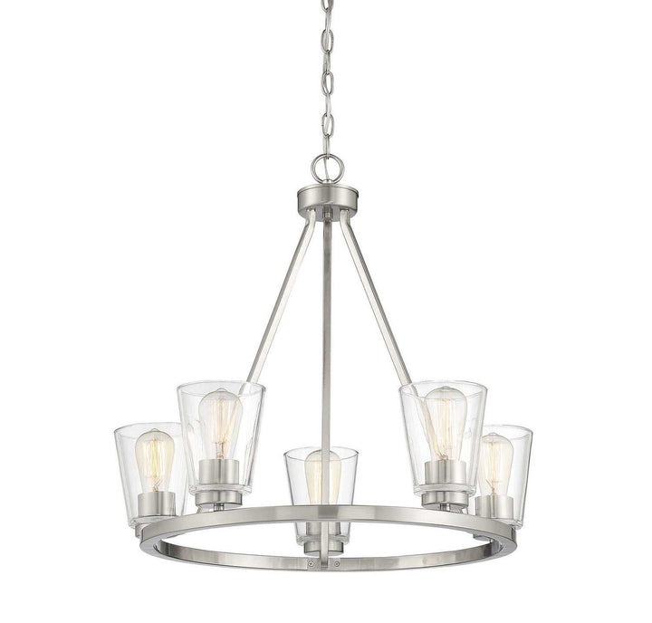 Calhoun Five Light Chandelier in Satin Nickel Savoy House