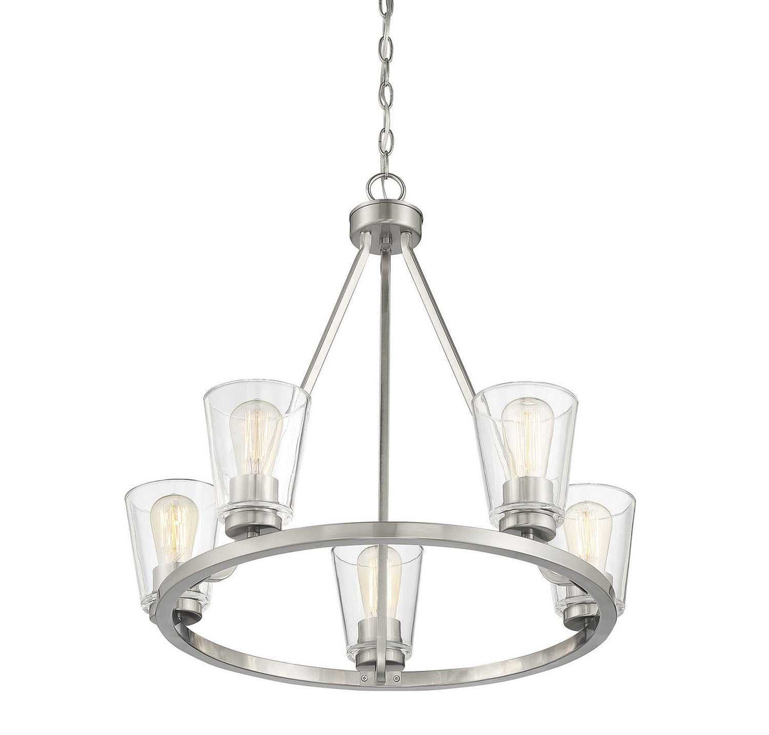 Calhoun Five Light Chandelier in Satin Nickel Savoy House