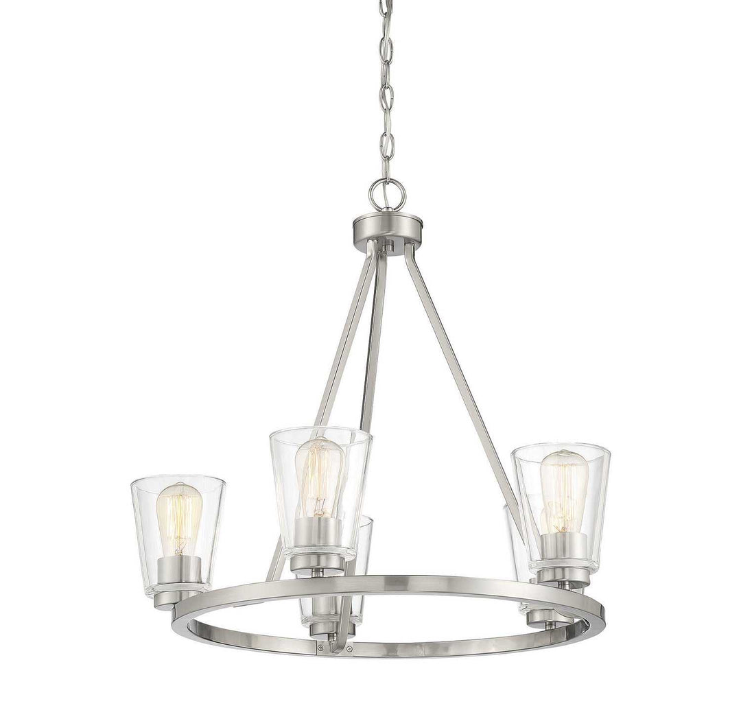 Calhoun Five Light Chandelier in Satin Nickel Savoy House