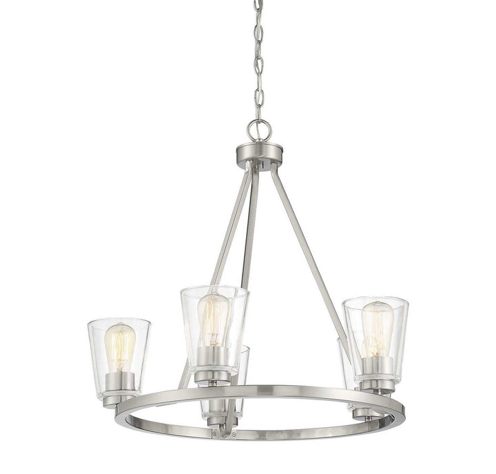 Calhoun Five Light Chandelier in Satin Nickel Savoy House