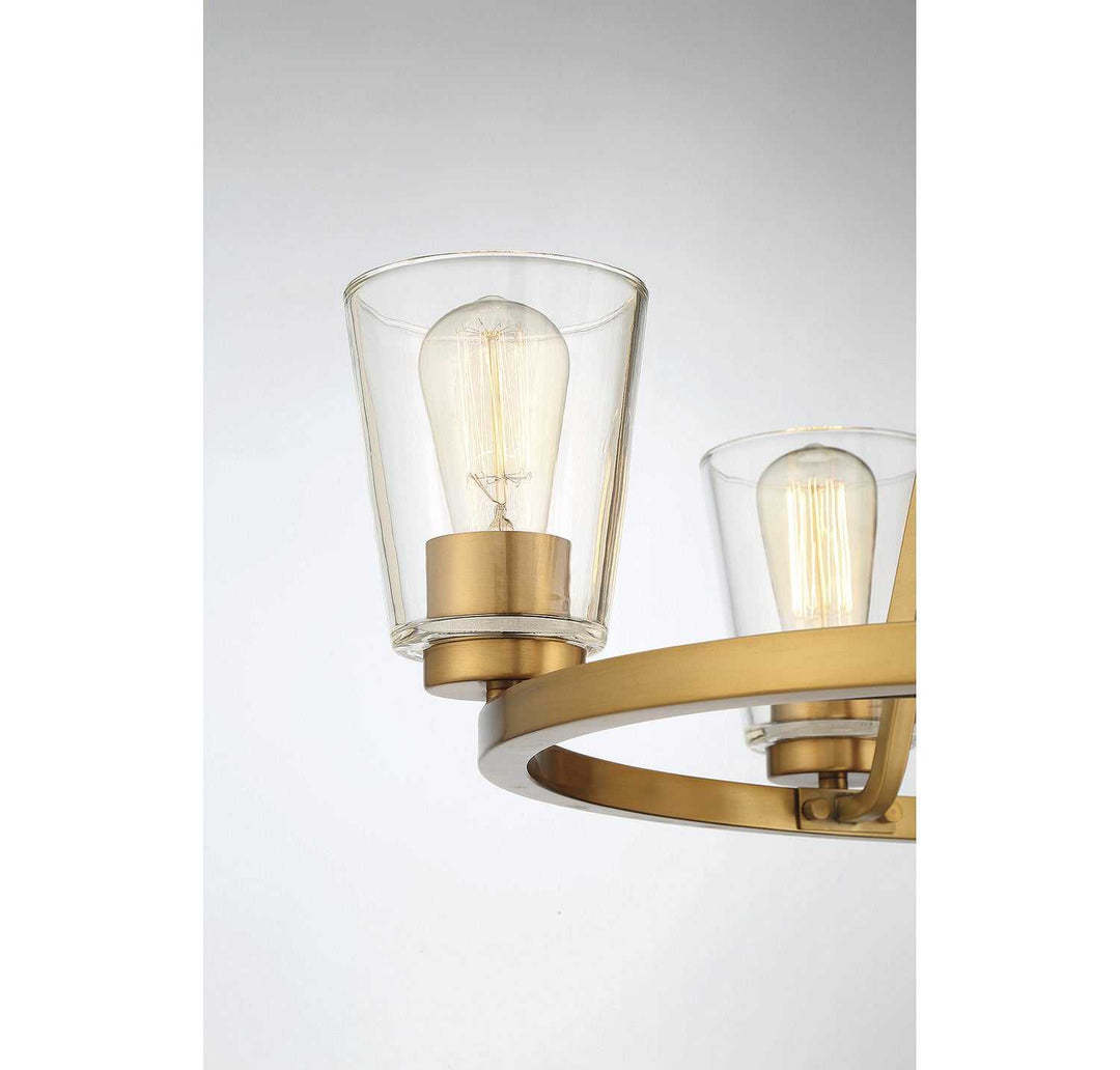 Calhoun Five Light Chandelier in Warm Brass Savoy House