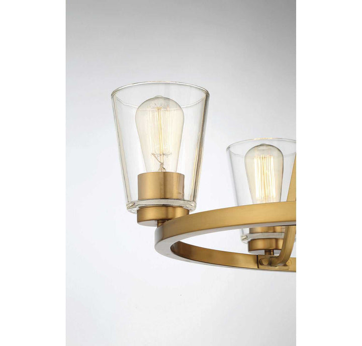 Calhoun Five Light Chandelier in Warm Brass Savoy House