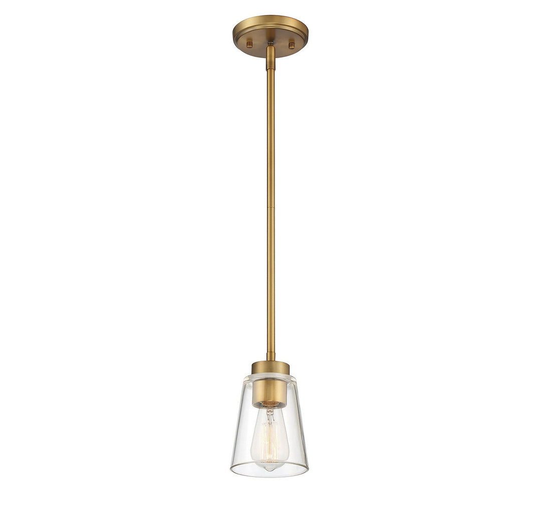 Savoy House - 7-1026-1-322 - One Light Mini-Pendant - Calhoun - Warm Brass