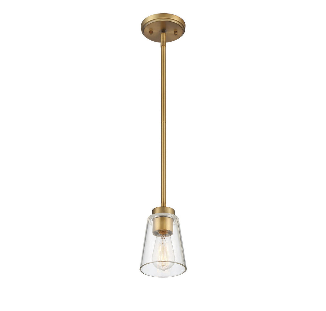Savoy House - 7-1026-1-322 - One Light Mini-Pendant - Calhoun - Warm Brass