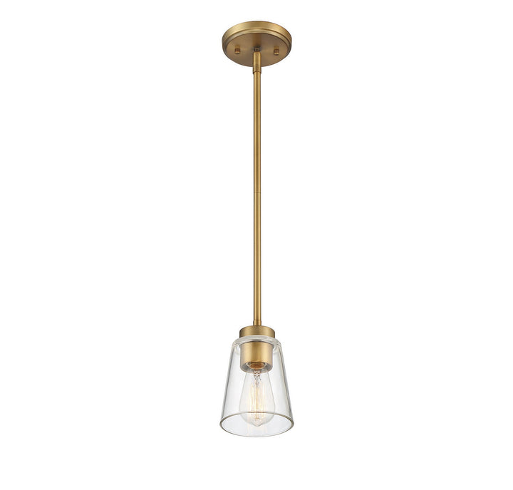 Savoy House - 7-1026-1-322 - One Light Mini-Pendant - Calhoun - Warm Brass
