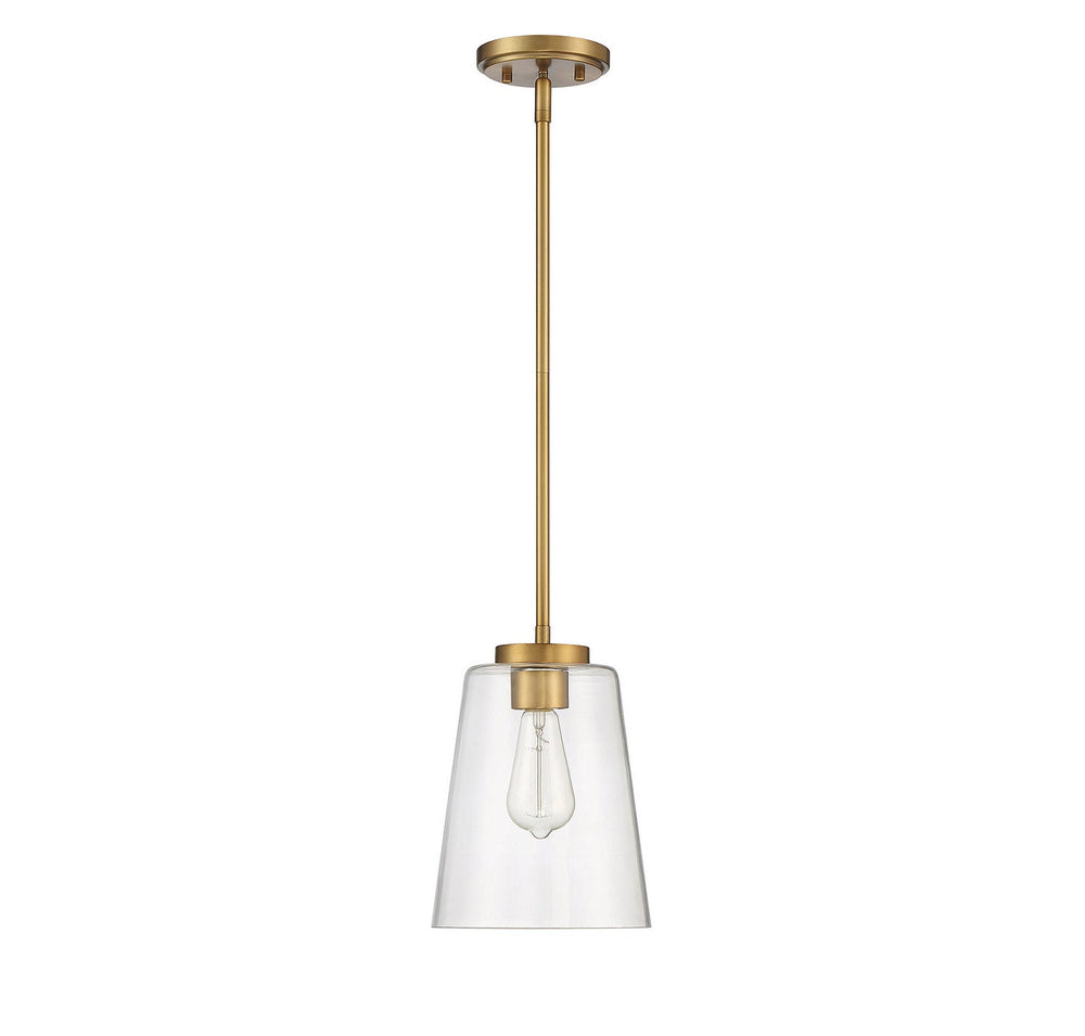 Savoy House - 7-1027-1-322 - One Light Mini-Pendant - Calhoun - Warm Brass