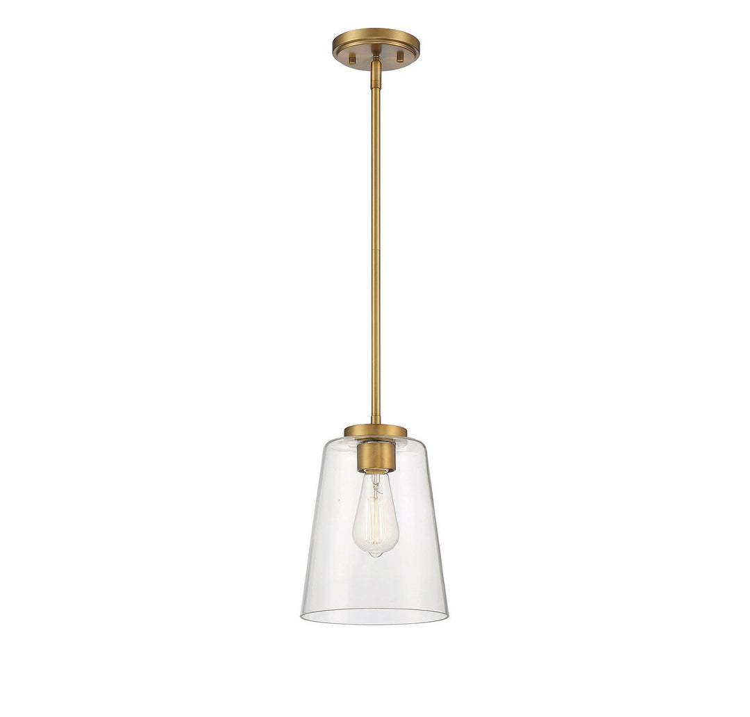 Savoy House - 7-1027-1-322 - One Light Mini-Pendant - Calhoun - Warm Brass
