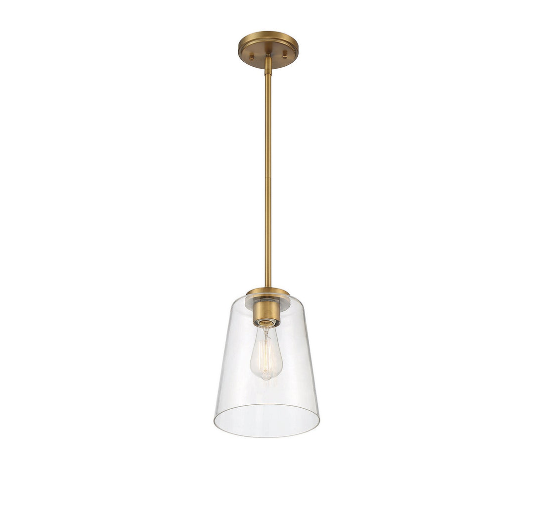 Savoy House - 7-1027-1-322 - One Light Mini-Pendant - Calhoun - Warm Brass