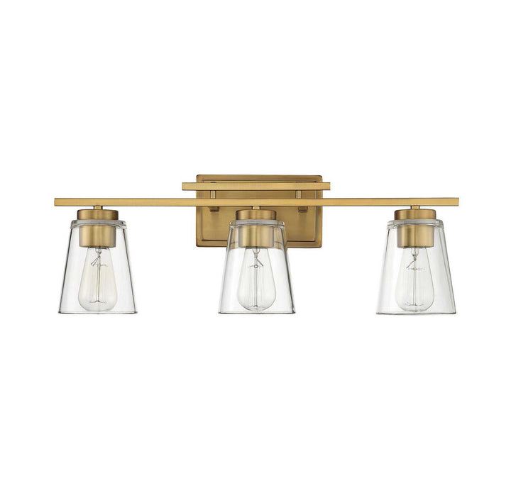 Calhoun Three Light Bath Bar in Warm Brass Savoy House