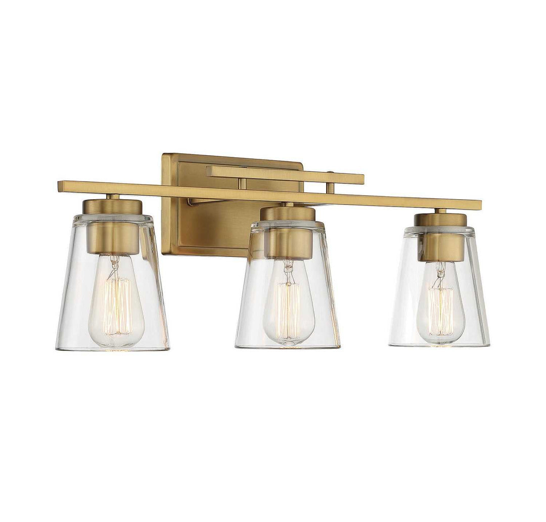 Calhoun Three Light Bath Bar in Warm Brass Savoy House