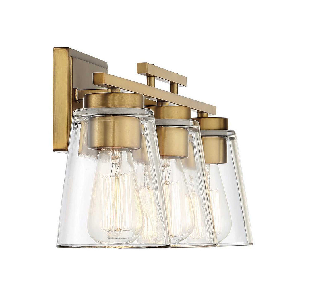 Calhoun Three Light Bath Bar in Warm Brass Savoy House