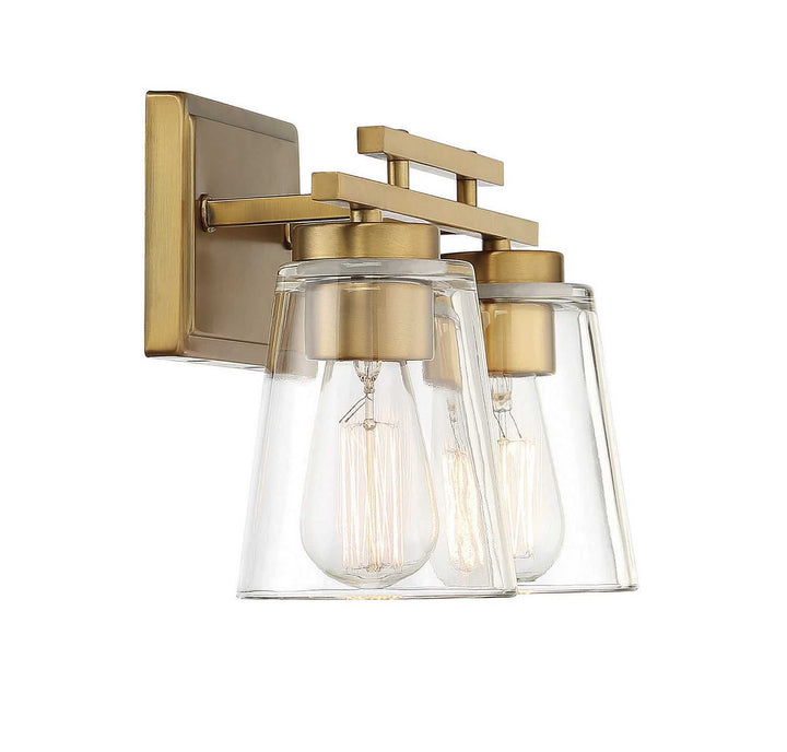 Calhoun Two Light Bath Bar in Warm Brass Savoy House