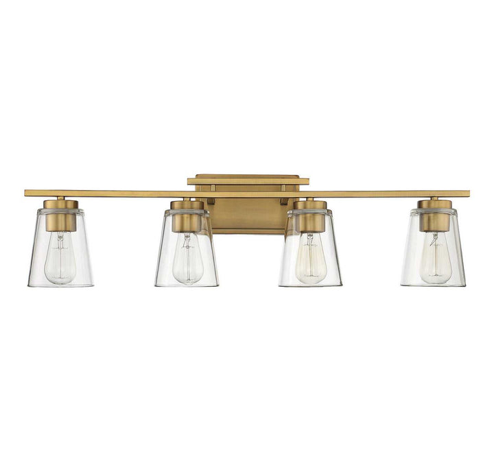 Calhoun Four Light Bath Bar in Warm Brass Savoy House