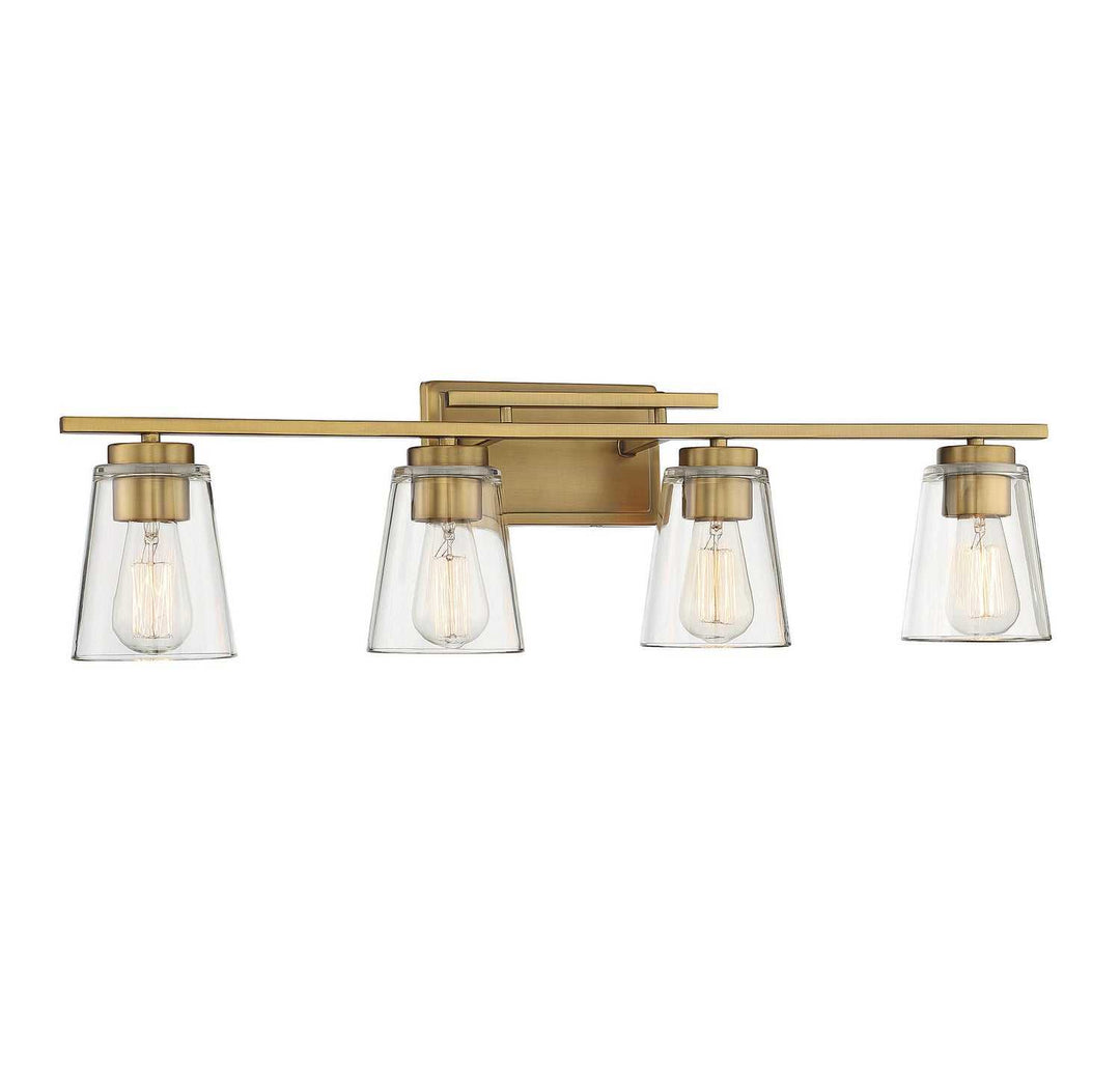 Calhoun Four Light Bath Bar in Warm Brass Savoy House