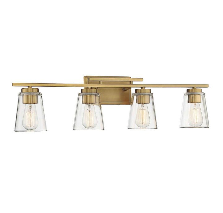 Calhoun Four Light Bath Bar in Warm Brass Savoy House