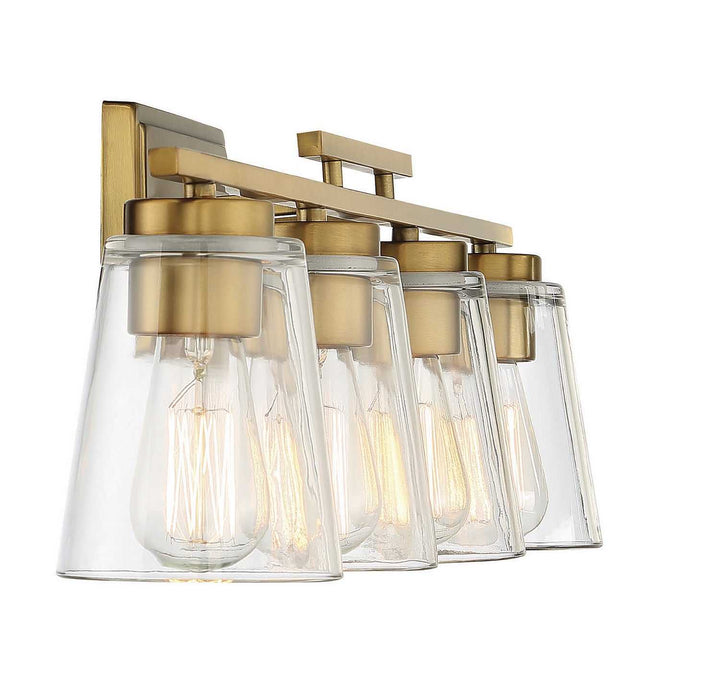 Calhoun Four Light Bath Bar in Warm Brass Savoy House