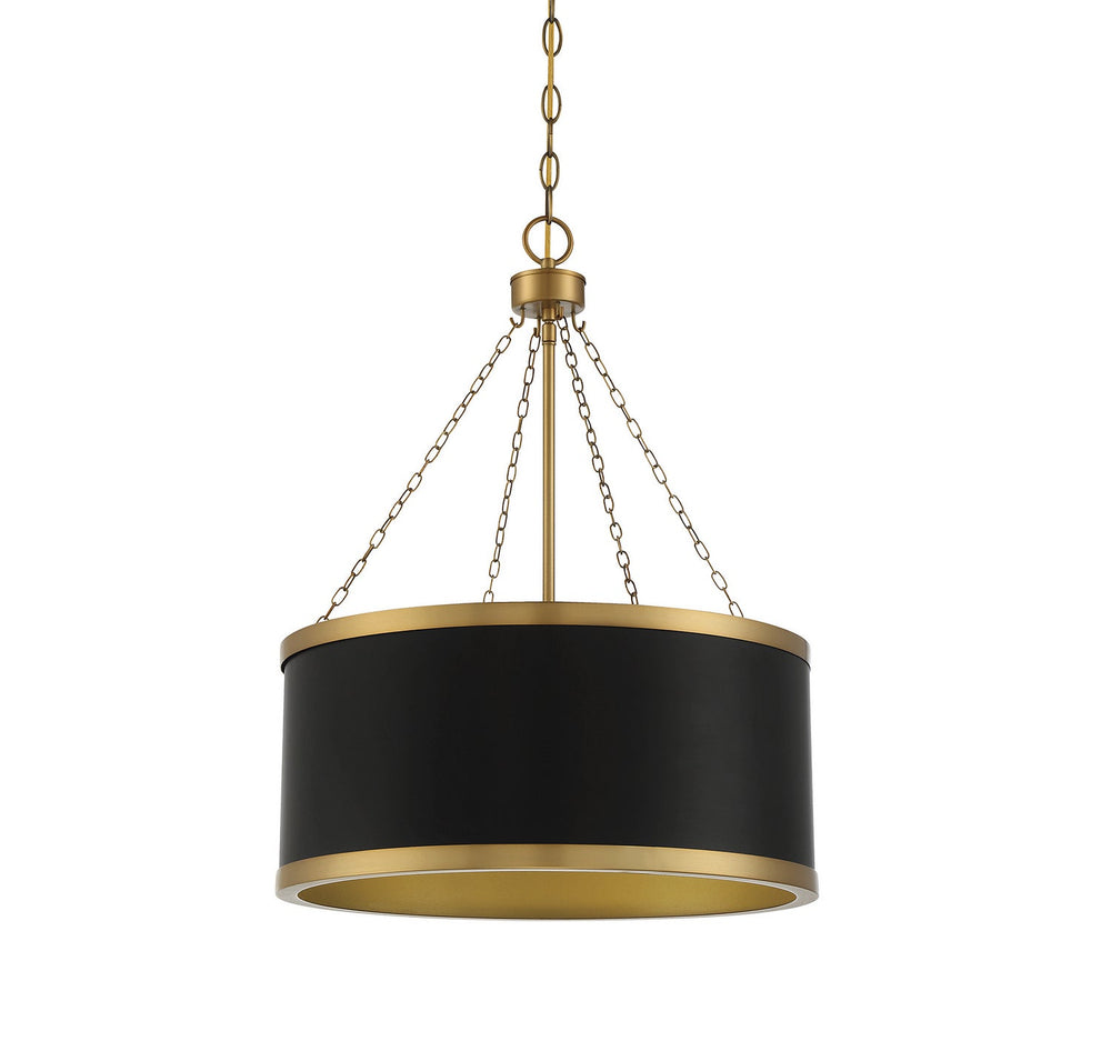 Savoy House - 7-188-6-143 - Six Light Pendant - Delphi - Black w/Warm Brass