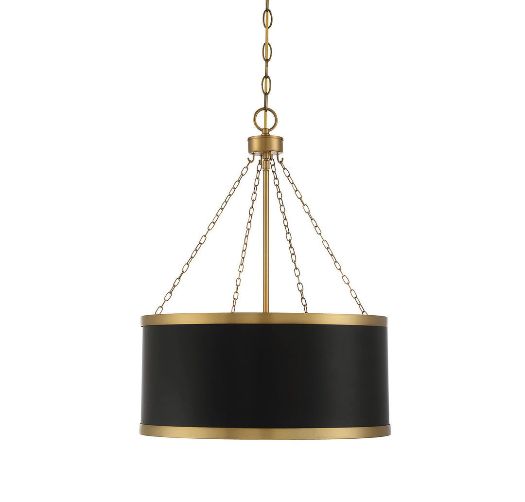 Savoy House - 7-188-6-143 - Six Light Pendant - Delphi - Black w/Warm Brass