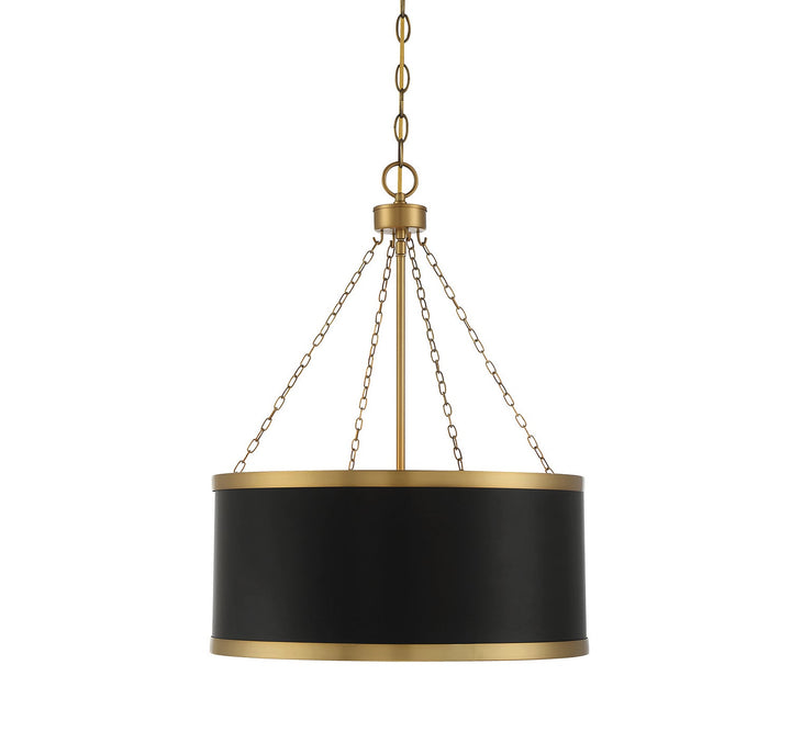 Savoy House - 7-188-6-143 - Six Light Pendant - Delphi - Black w/Warm Brass