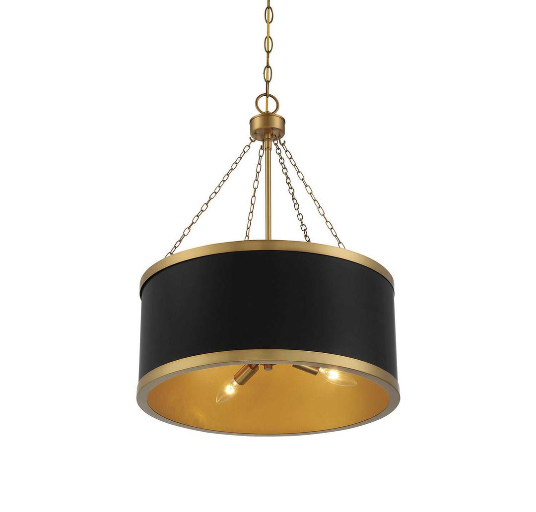 Savoy House - 7-188-6-143 - Six Light Pendant - Delphi - Black w/Warm Brass