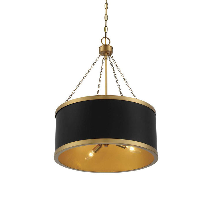 Savoy House - 7-188-6-143 - Six Light Pendant - Delphi - Black w/Warm Brass