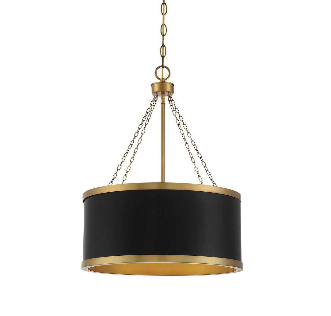 Savoy House - 7-188-6-143 - Six Light Pendant - Delphi - Black w/Warm Brass