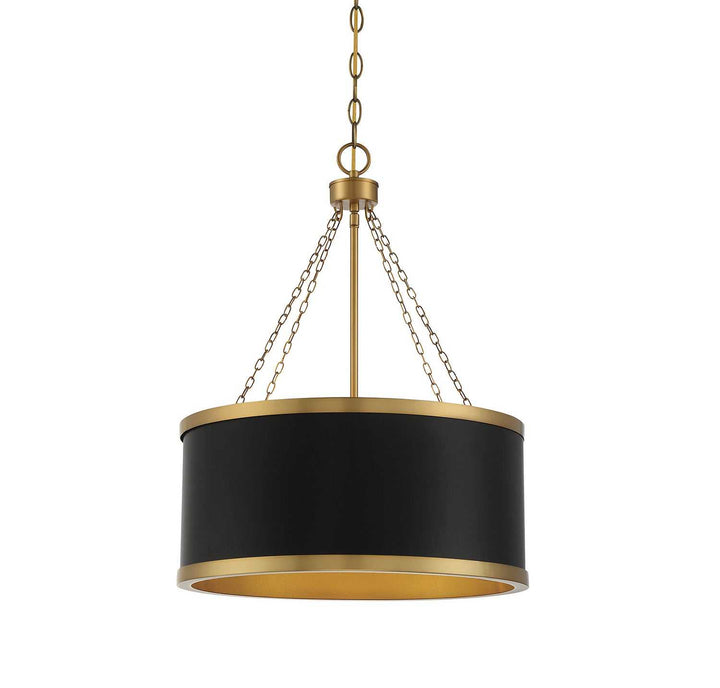 Savoy House - 7-188-6-143 - Six Light Pendant - Delphi - Black w/Warm Brass