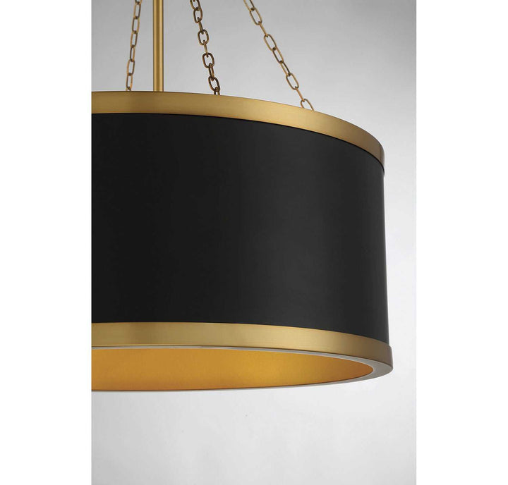 Savoy House - 7-188-6-143 - Six Light Pendant - Delphi - Black w/Warm Brass