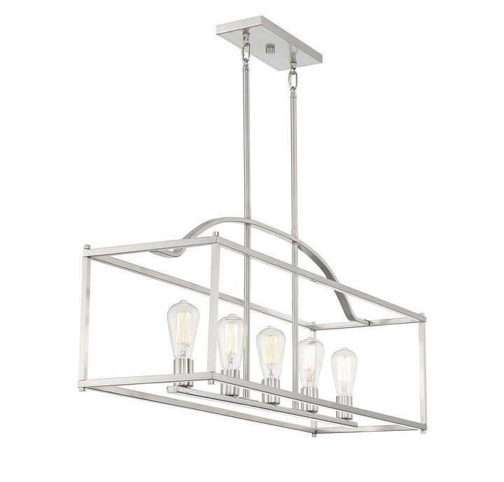 Savoy House - 1-190-5-SN - Five Light Linear Chandelier - Palladian - Satin Nickel