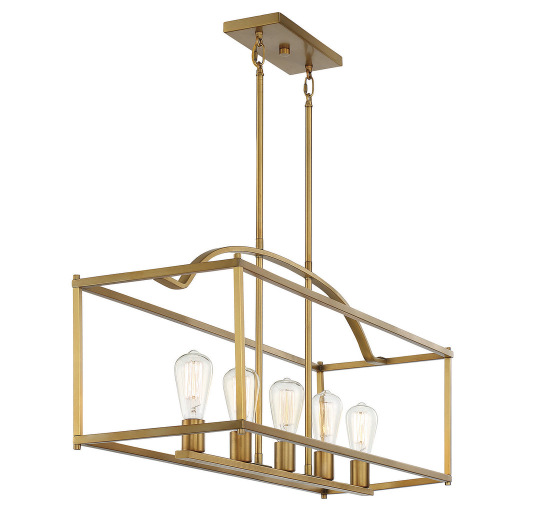 Savoy House - 1-190-5-322 - Five Light Linear Chandelier - Palladian - Warm Brass