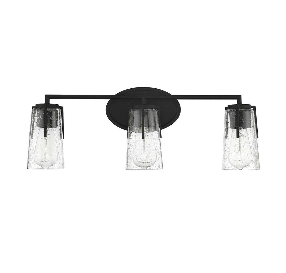 Sacremento Three Light Bath Bar in Black Savoy House