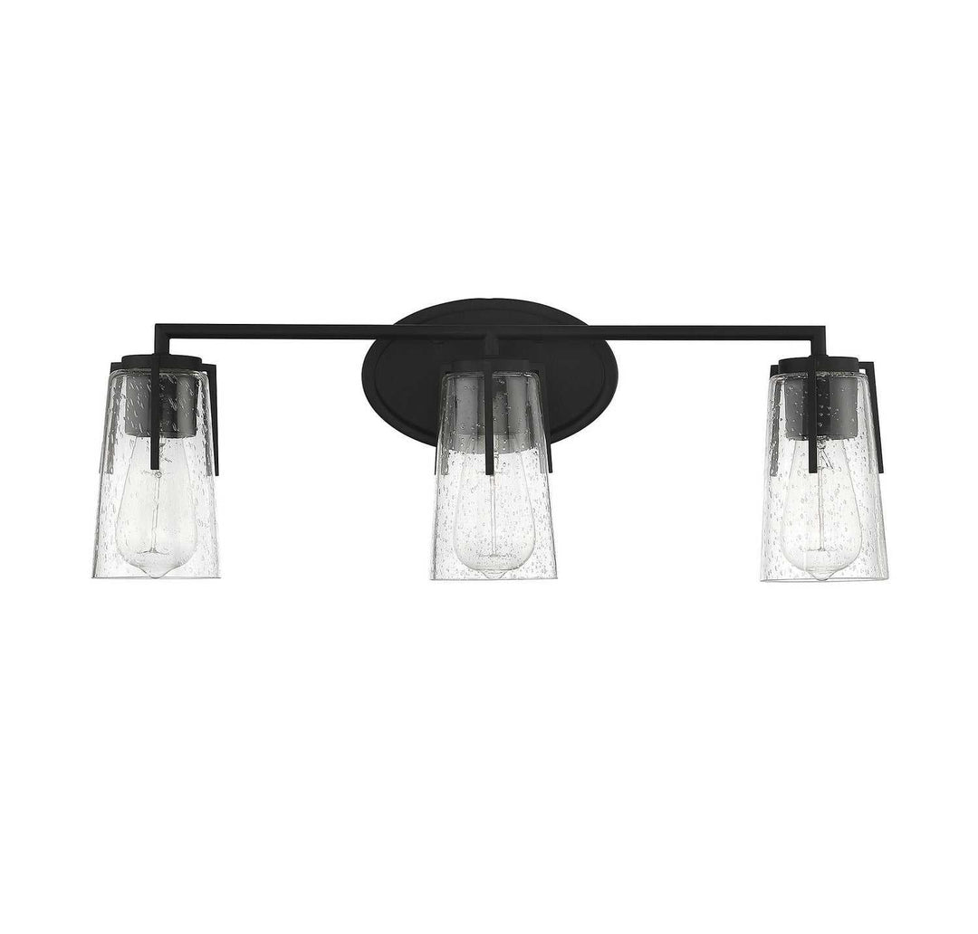 Sacremento Three Light Bath Bar in Black Savoy House