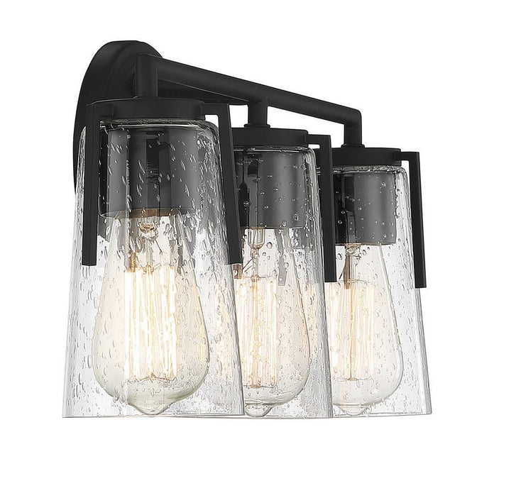 Sacremento Three Light Bath Bar in Black Savoy House